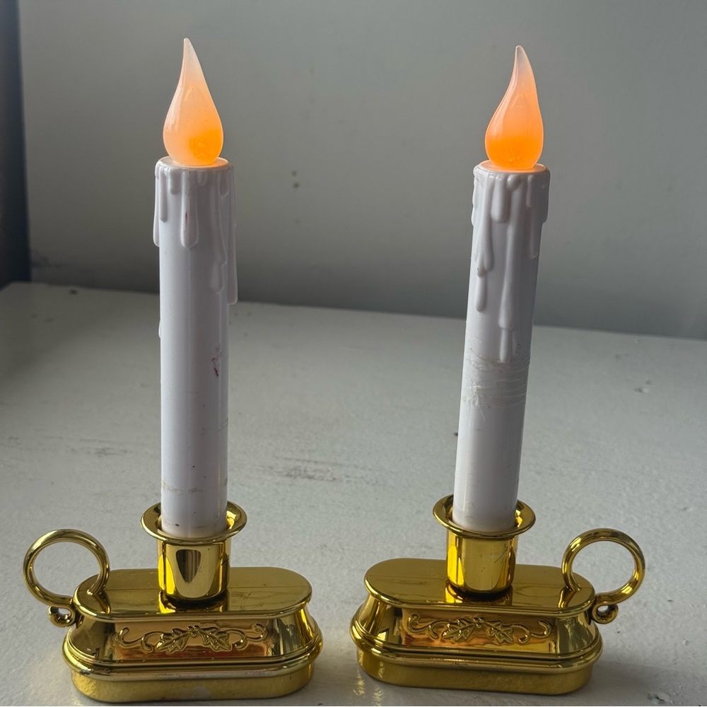 Gold and White Candle Holders